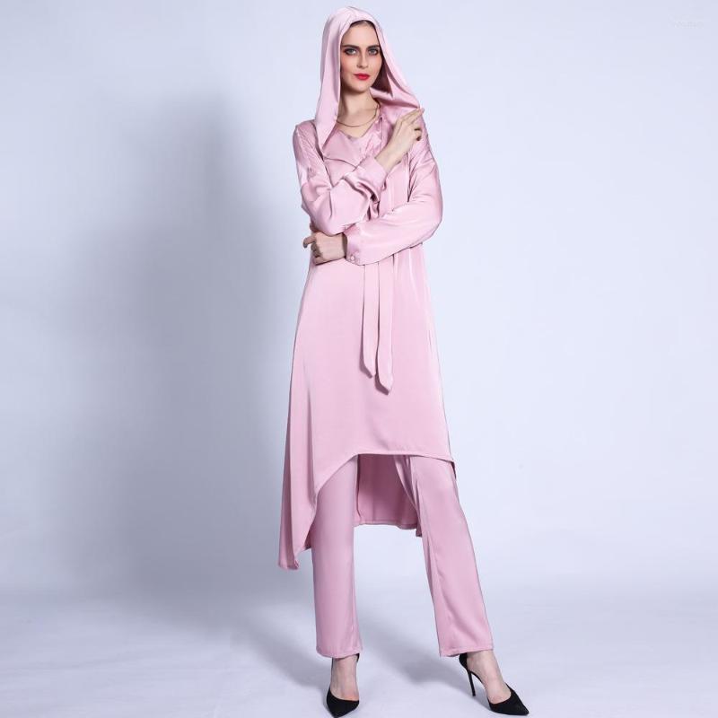 

Ethnic Clothing Turkey Islam Muslim Sets Satin Dress Ensemble Femme Musulmane Abayas For Women Robe Longue Arabe Ramadan Eid Mubarak Abaya