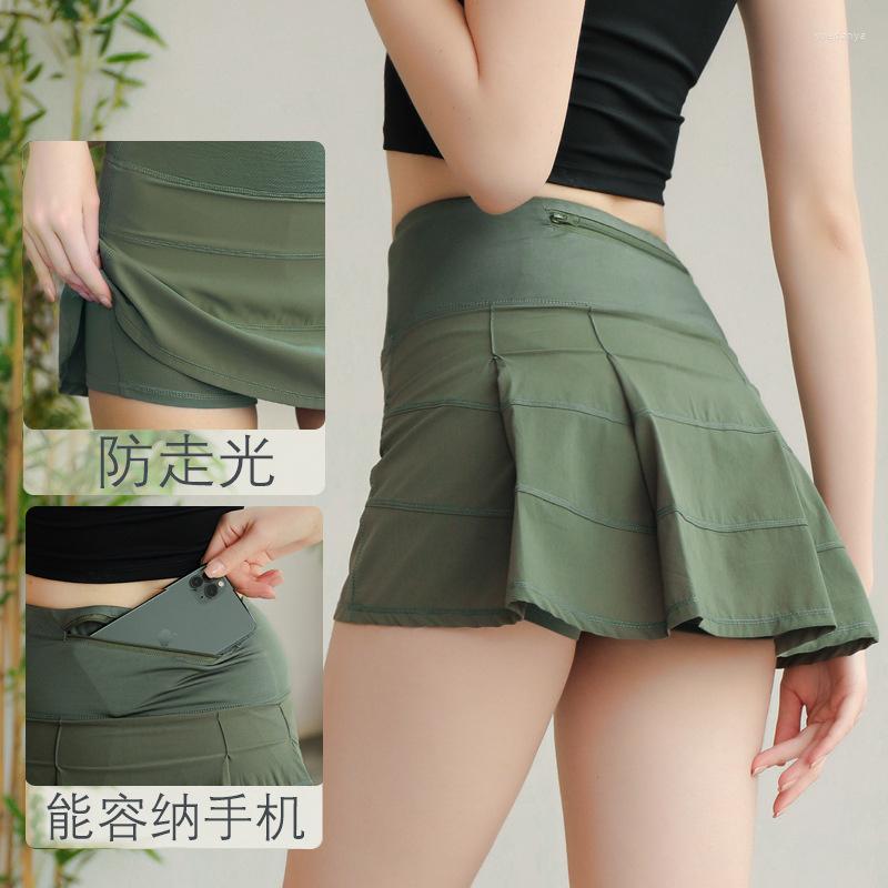 

Women' Shorts Spring And Summer Sports Fast Drying Anti Light Strip Pocket Fitness Running Casual Skirtshort DK683, Black