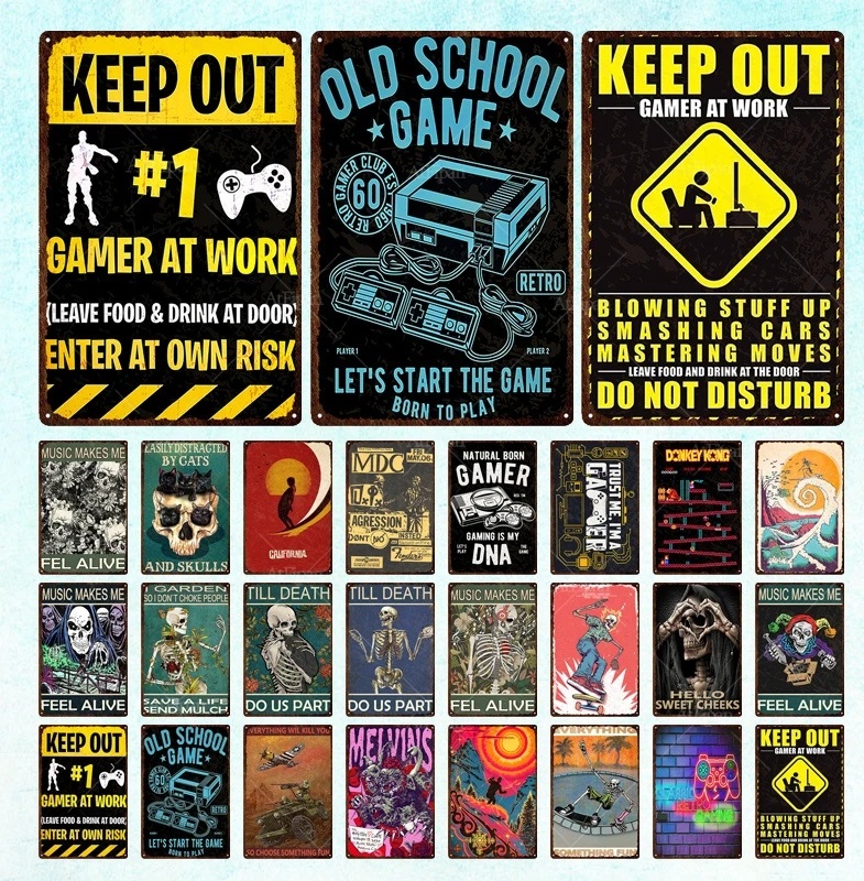 

Keep Out Warning Vintage Tin Sign Feel Alive Metal Plate Gamer At Work Wall Decor For Bar Pub Club Garage Danger Man Cave Wall Decor Personalized Art Decor 30X20CM w01