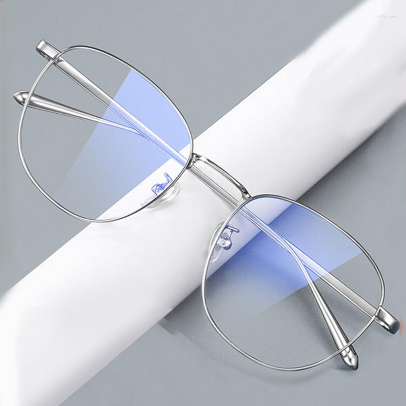 

Sunglasses Frames Women Men Glasses Frame Pure Titanium Oval Retro Optical Prescription Myopia Hyperopia Ultralight Eyeglasses Silver Gold