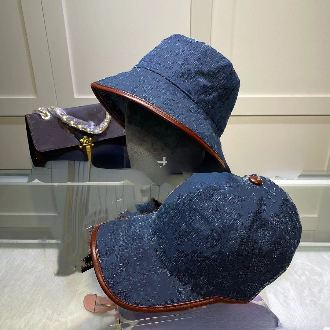 

High Quality Letter Denim Fisherman Hat Sunshade Beach Western Style Internet Famous cap Female Summer Sun Hats Casual, Aspic
