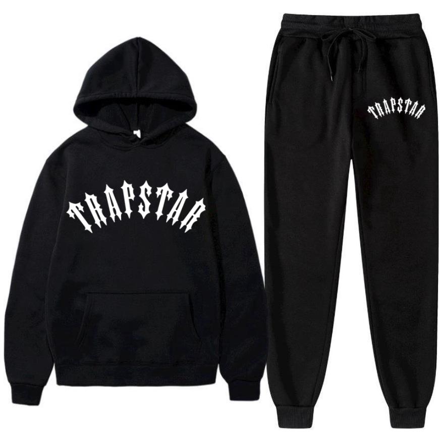 

Brand TRAPSTAR Printed Sportswear Men Tracksuits Warm Two Pieces Set Loose Hoody Sweatshirt Pants Set Hoodie Jogging, Pink