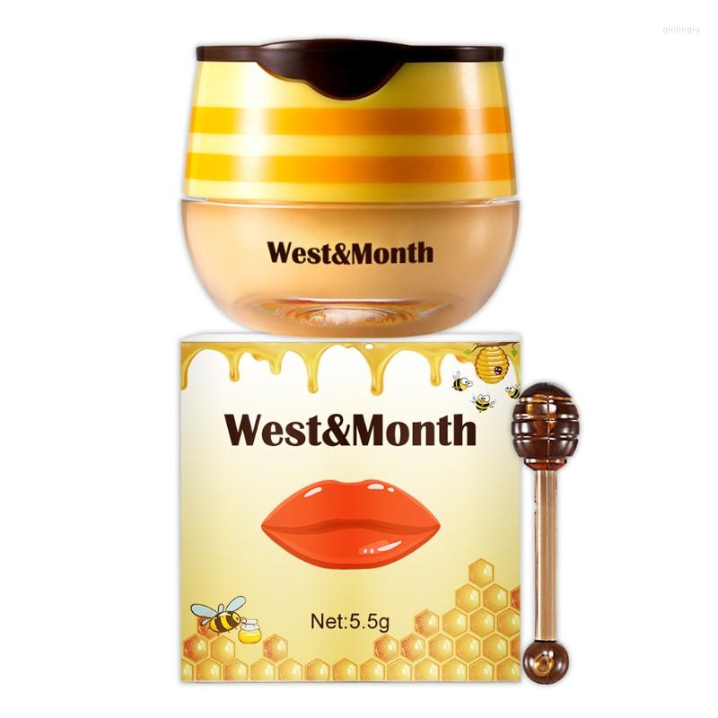 

Lip Gloss 5.5g Bee Honey Pot Moisturizing Mask Hydrating Anti Dry Crack Scrubs Exfoliator, Picture shown
