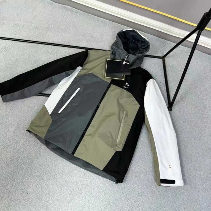 

Mens arc jacket outdoor waterproof sweatshirt designer jackets patchwork hard shell windproof cardigan coat hooded sportswear, Dark gray