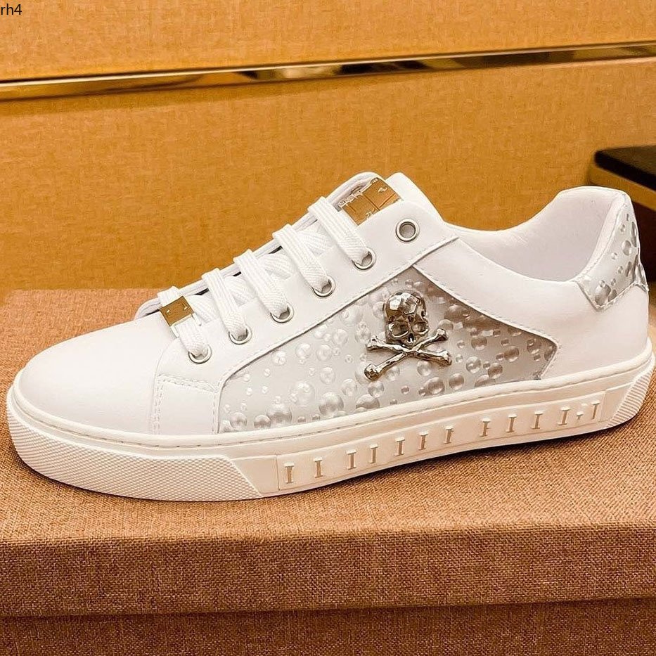 

Fashion Luxury Men Leather Lace Up Platform Oversized Sole Sneakers White Casual Printed RD mjk rh40000000003