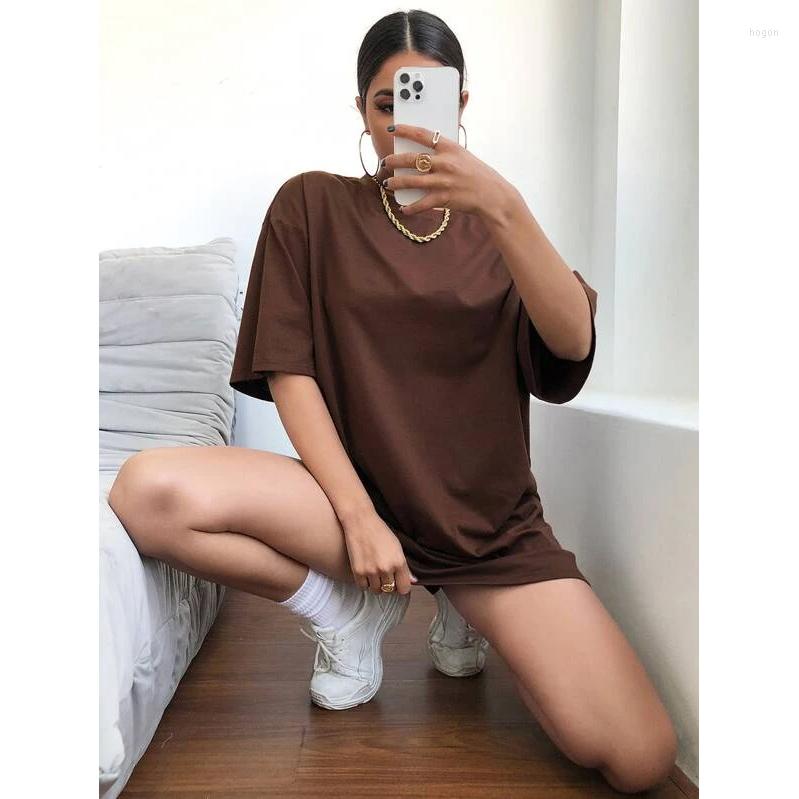 

Women's T Shirts Harajuku Oversized T-shirt Female Simple Summer Short-sleeved Women Tshirt Basic Casual Solid Color Street Top Tee Clothes, Black