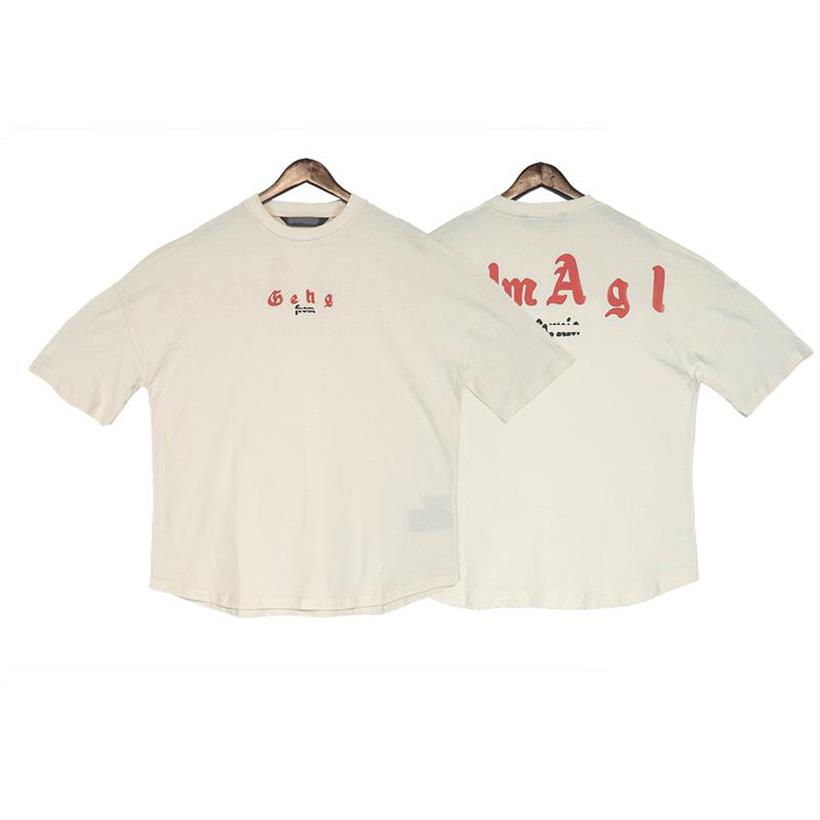 

2023 Summer New Men's Designer Short Sleeve t-Shirt Red logo Foam Print Casual Loose Luxury Men's and Women's Short Sleeve Tops Tide, Ivory
