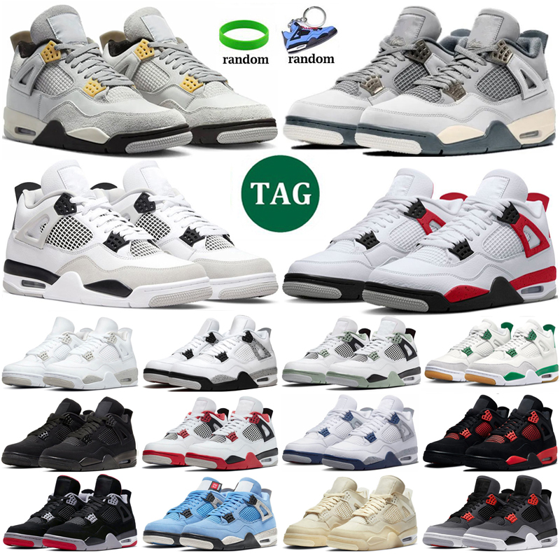 

men women 4 basketball shoes 4s Military Black Cat Sail Red Thunder White Oreo Photon Dust Blue University Seafoam Cool Grey mens sports sneakers, Sku_#6 se craft
