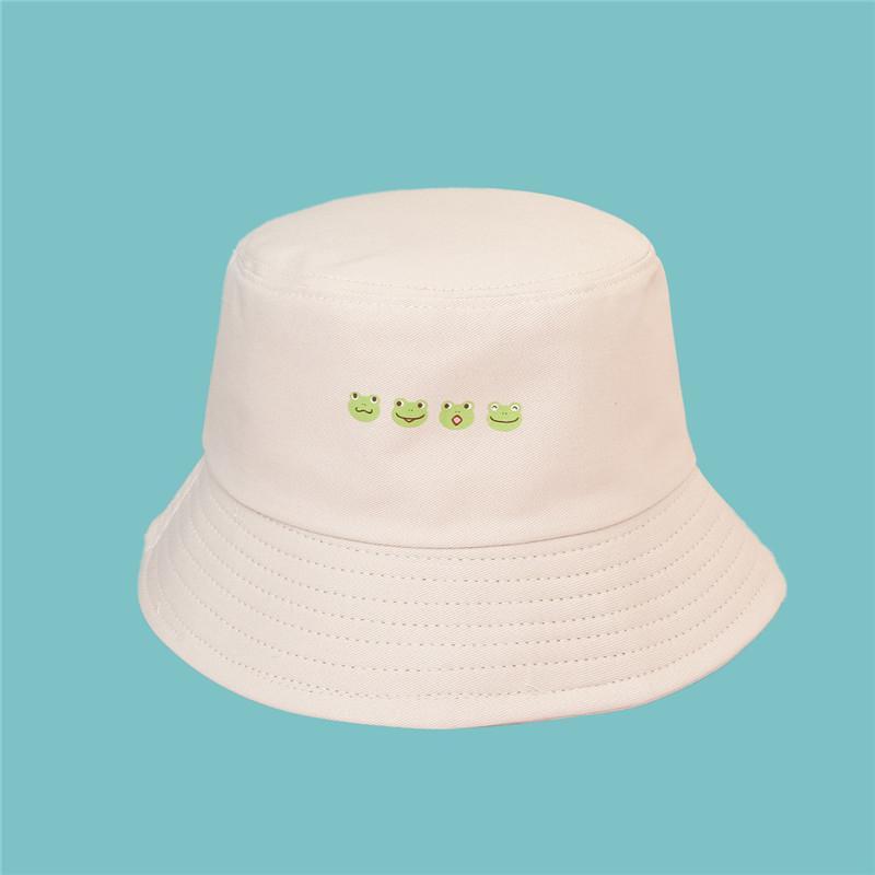 

Berets Ldslyjr 2023 Cotton Cartoon Four Frogs Bucket Hat Fisherman Outdoor Travel Sun Cap Hats For Men And Women 243Berets, White