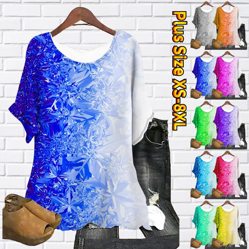 

Women's T Shirts Summer Women Fashion Top Round Neck Casual Loose Size T-shirt Pullover Simple Wind Short Sleeve Design Printing, 27121orange