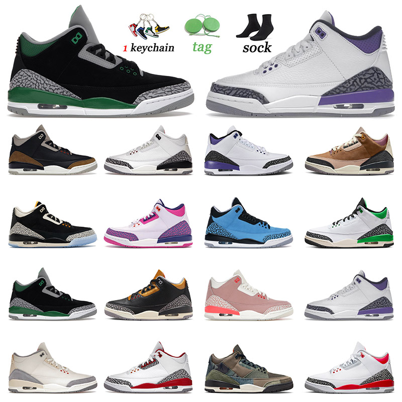 

Jumpman 3 3s Basketball Shoe Men Running Shoes Womens Medium Grey White Cement Reimagined Lucky Green Pine Green run sports size 36-47, C33 36-40