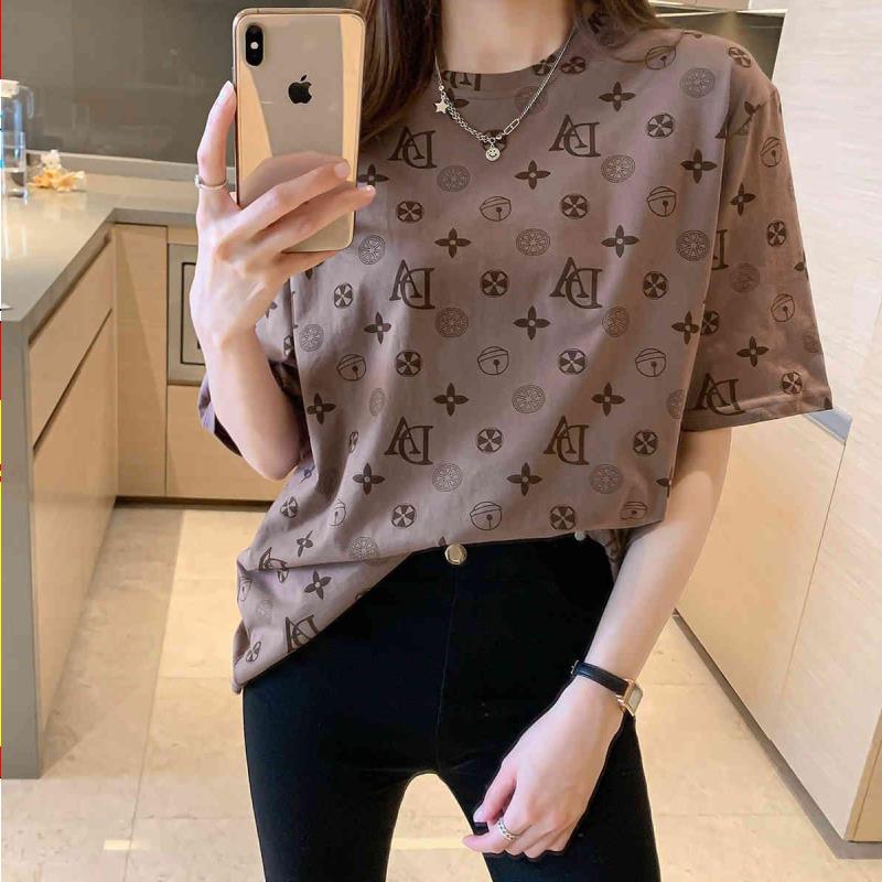 

T Shirts 26 Styles Oversize Brand Famous Graphics T Shirt Women Cotton Summer Good Elastic Streetwear Casual Tshirt Fashion Female Top Slet, 3698coral orange