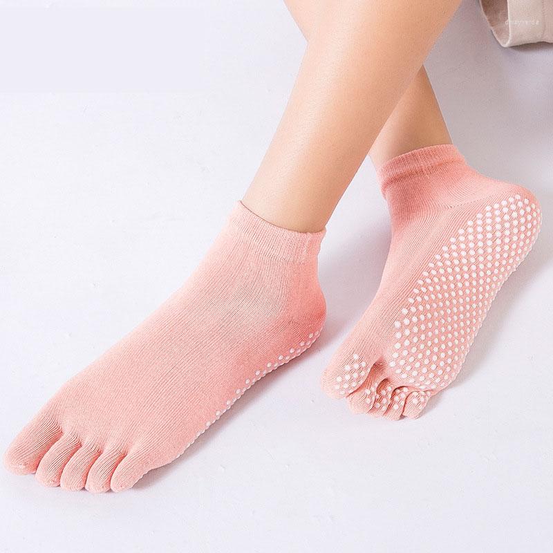 

Athletic Socks Sports Five Toe Pilates Yoga Women Anti-Slip Breathable Backless Ankle Ladies Ballet Dance For Fitness Gym, Black