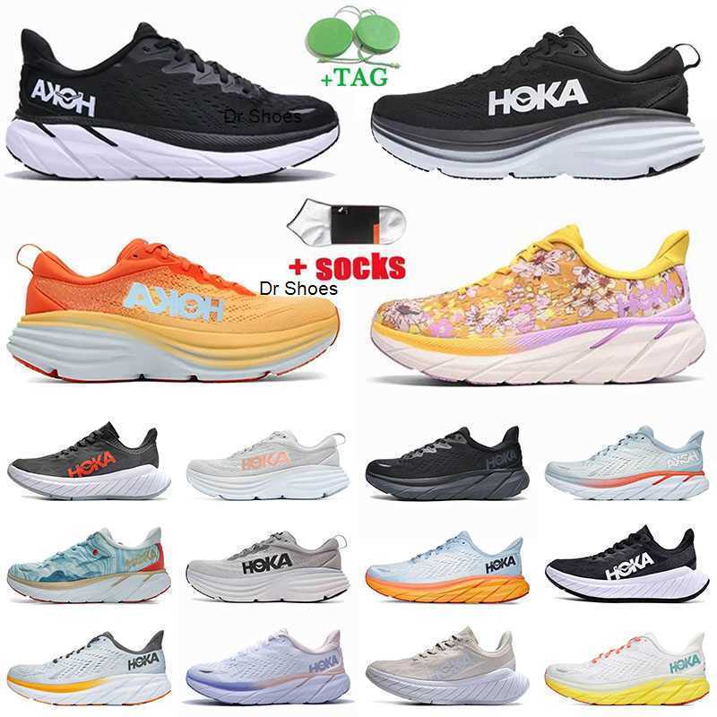 

hokas shoes Men Sports Jogging Running Shoes Trainers hoka Bondi8 balck white Amber Yellow floral Harbor Mist Lunar Rock Dark Shadow Fiesta, Bondi8 (1)