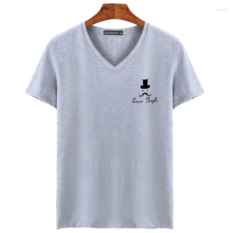 

Men' T Shirts Shirt Men Brand V Neck Hat Printed Summer Casual High Quality Hipster Tee, White
