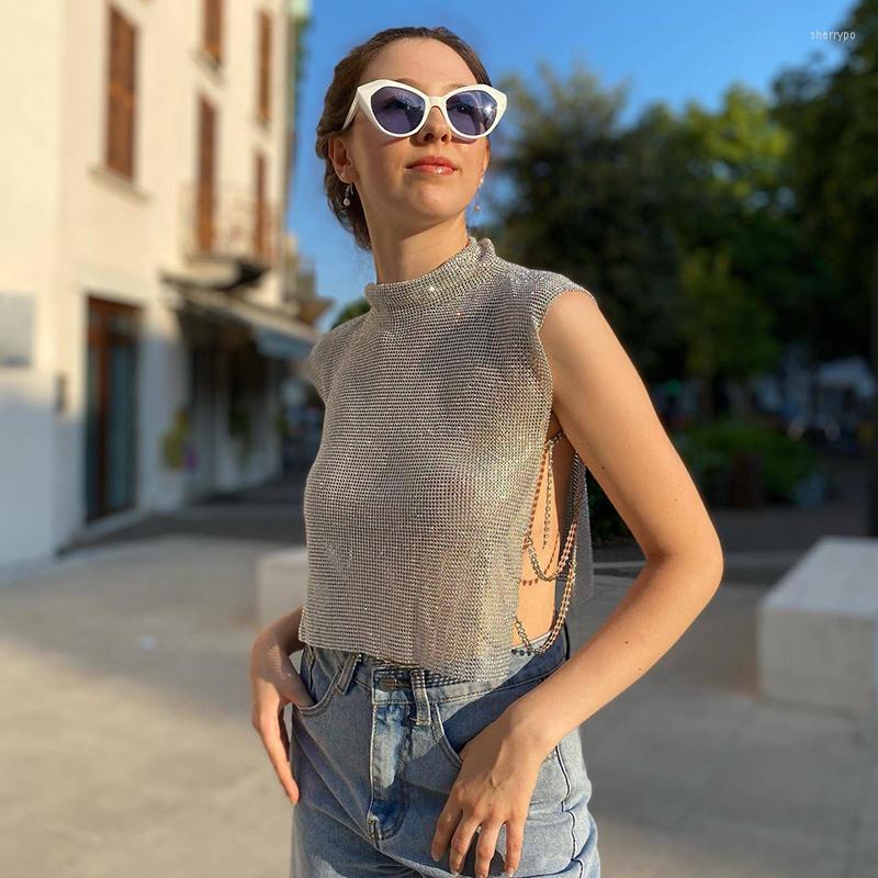 

Women's T Shirts Festival Sexy Fashion Sparking Rhinestone T-Shirts For Women Party Rave Y2k Metallic Sequins Diamonds Christmas T-Shirt Top, Black