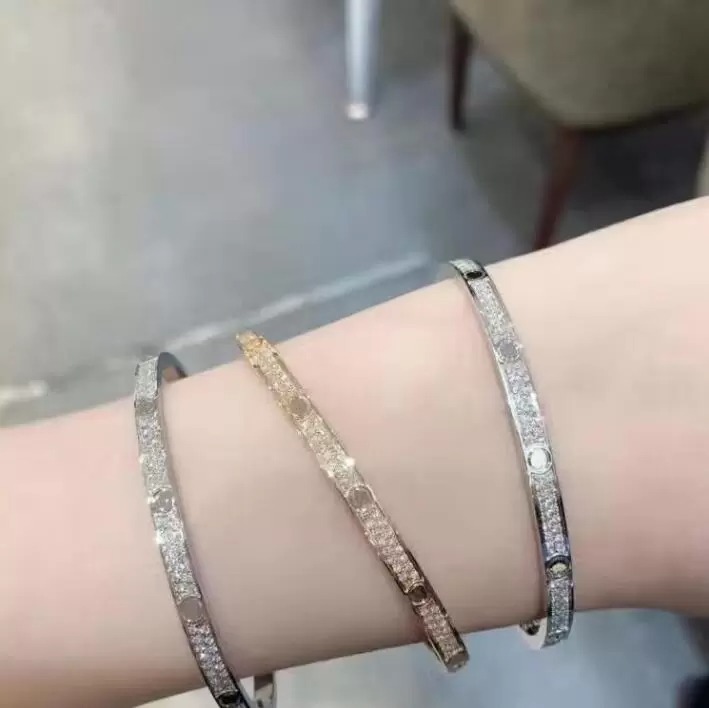 

4MM Thin 6th Titanium Steel Banlge Designer Women Men Love Bracelet Bangles silver rose gold Screw Screwdriver Nail Bangle Bracelet Couple Jewelry original Cuff
