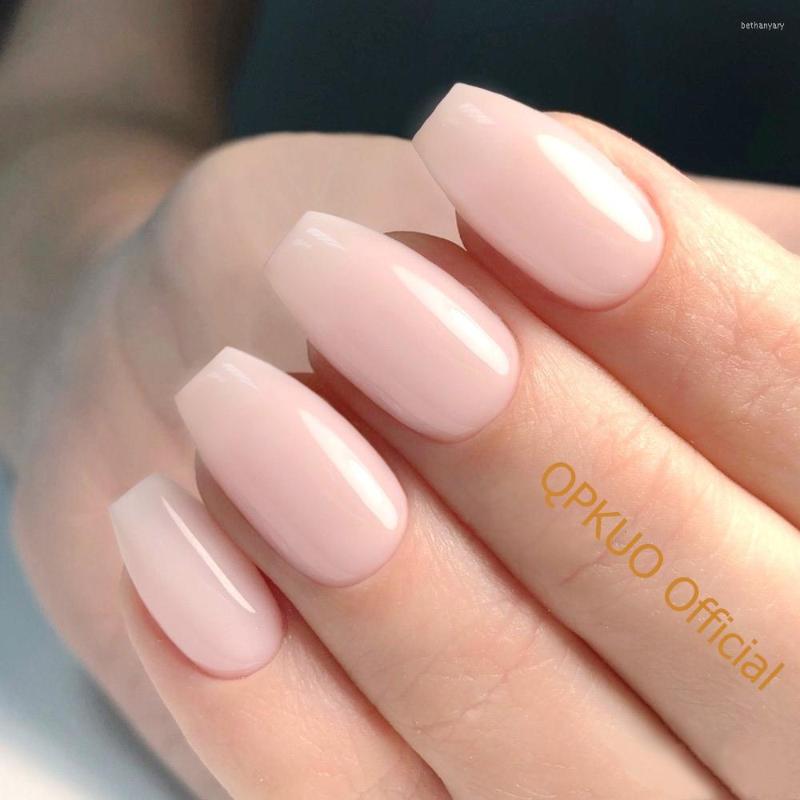 

False Nails 24Pcs Shiny Natural Artificial Fake With Jelly Glue Short Ballerina Coffin Press On Finger Tip Manicure Tool, 1533x
