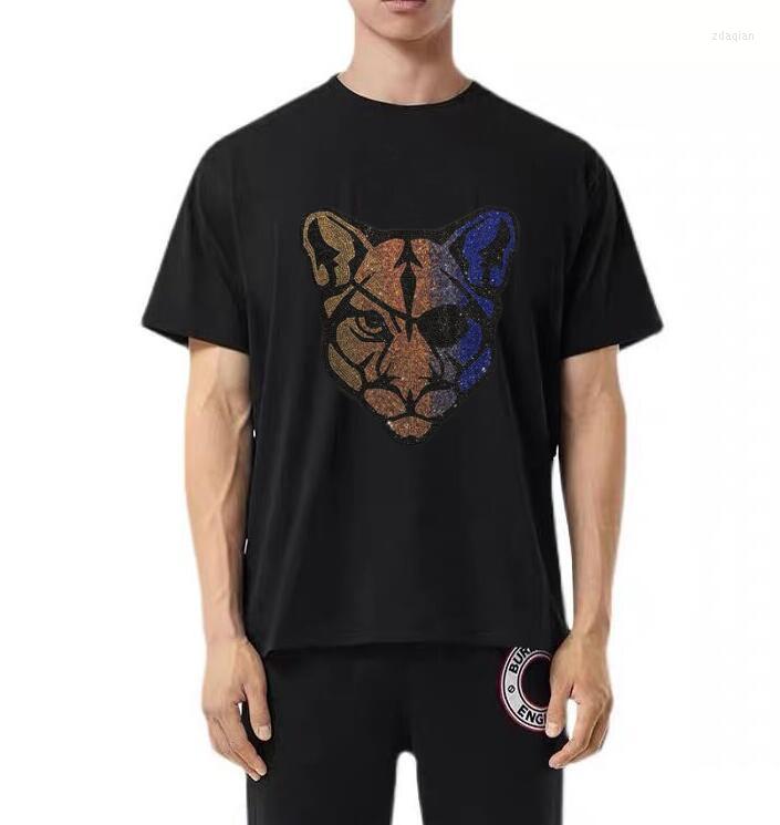 

Men's T Shirts Summer Shirt Men Streetwear Round Neck Short Sleeve Tees Tops Diamonds Male Clothes Casual Tshirt, As shown