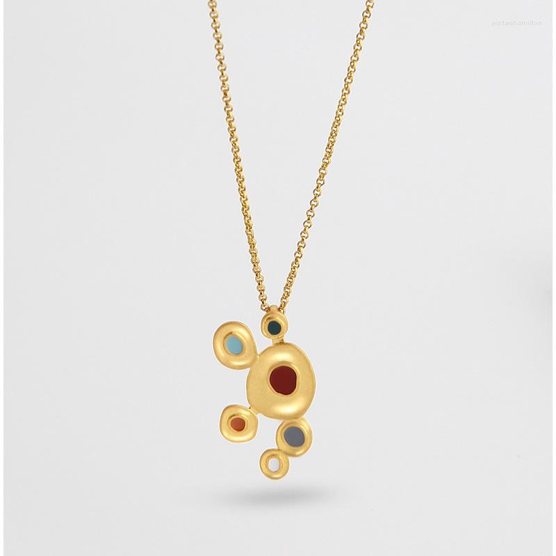 

Pendant Necklaces LONDANY Necklace Vintage Distressed Glazed Collarbone Chain Temperament Niche Design Women