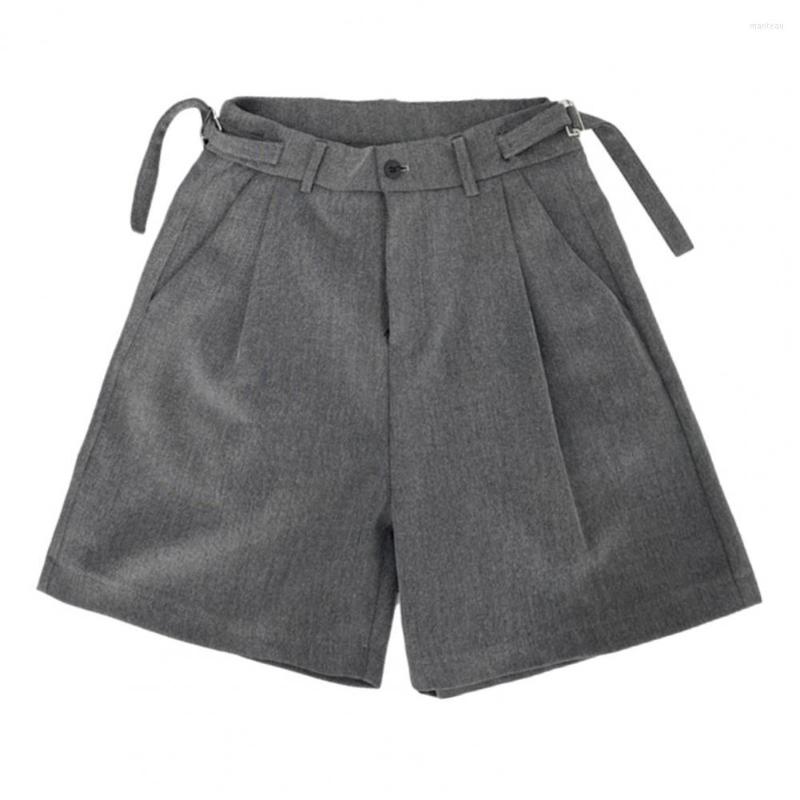 

Men's Shorts Trendy Casual Lint Free Knee-length Solid Color Summer High Street Draped Loose Decorative, Black