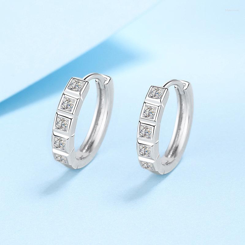 

Hoop Earrings 925 Sterling Silver Moissanite For Women PT950 Plating 0.8CT D Color Diamond Sparkling Wedding Jewelry Gifts