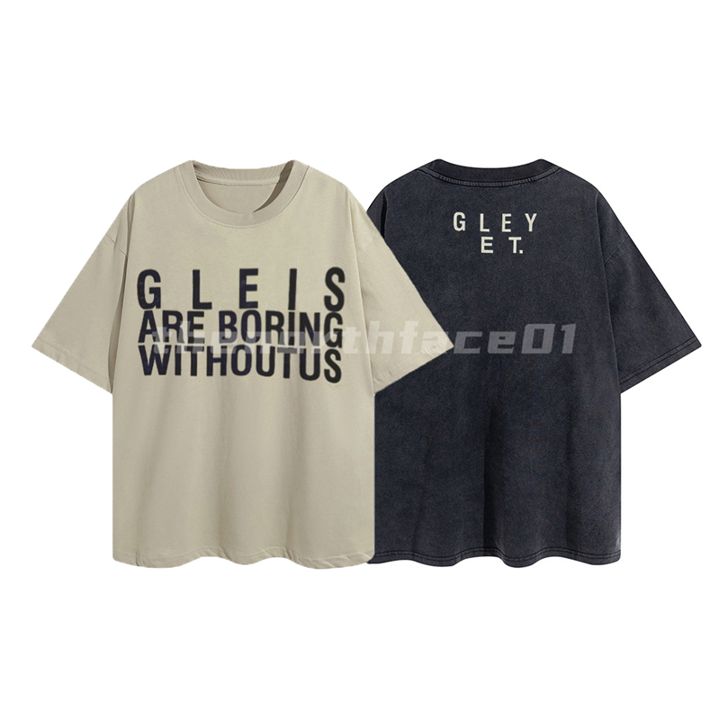 

Luxury Mens T Shirt Basic Letter Printing Old Short Sleeve Summer Breathable T-shirt Casual Top Black Apricot