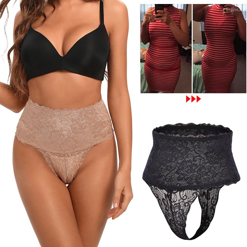 

Women's Shapers High Waist Tummy Control Panties Women Thong Panty Shaper Floral Lace Slimming Underwear Belly Shaping Cincher Brief Body, 1pc nude