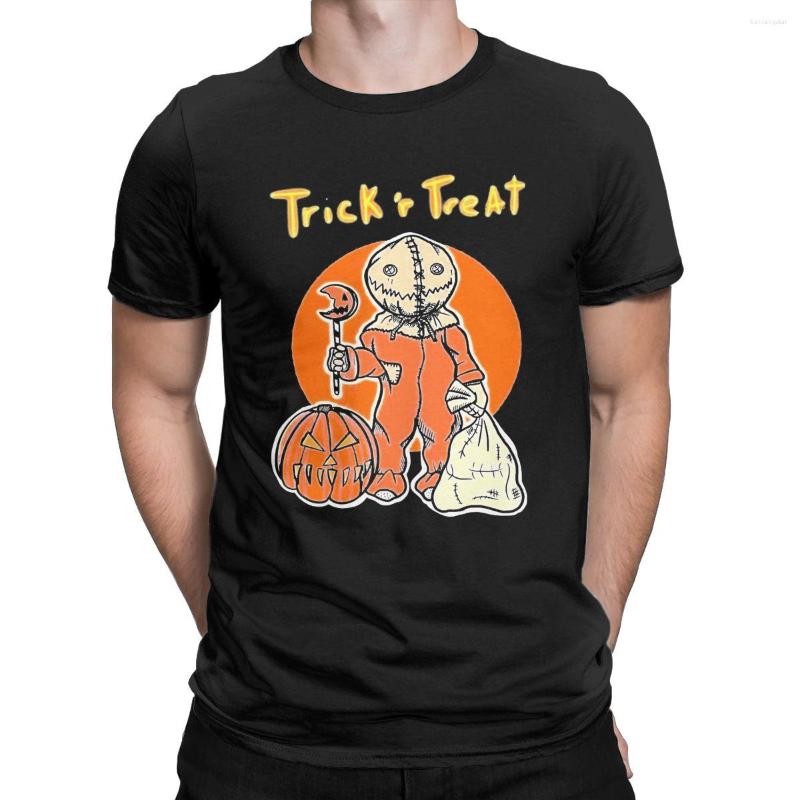 

Men's T Shirts Trick R Treat Sam For Men Women Casual Halloween Pumpkin Amazing Tops Male Summer Short Sleeve Tee Ropa Hombre, 54yao726-white