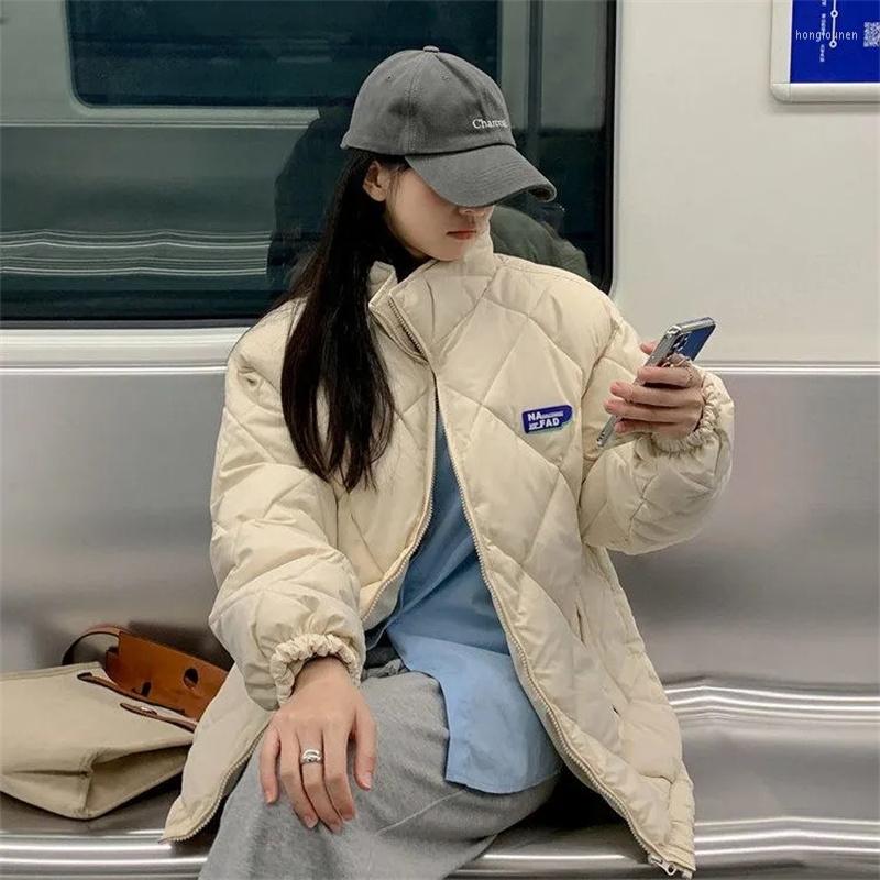 

Women' Trench Coats Winter Jacket Women Loose Stand Collar Down Cotton Coat Female Thick Warm Parkas Cotton-Padded Outwear Lady, Black