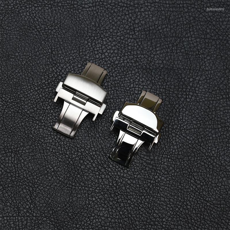 

Watch Bands SAUPPO Stainless Steel Butterfly Buckle 14mm 16mm 18mm 20mm Watchbands Double Push Deployment Clasp Brushed Polishing