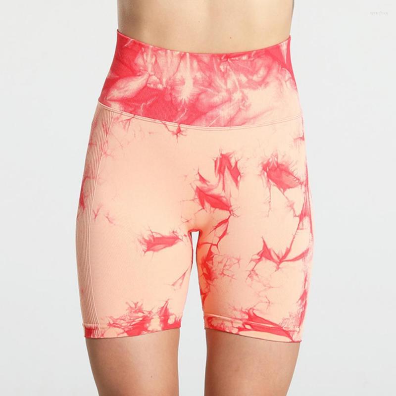 

Women' Shorts Fitness Women High Waist Skinny Push Up Ruched Tie-Dye Print Lounge Summer Hip Tight Activewear, Pink