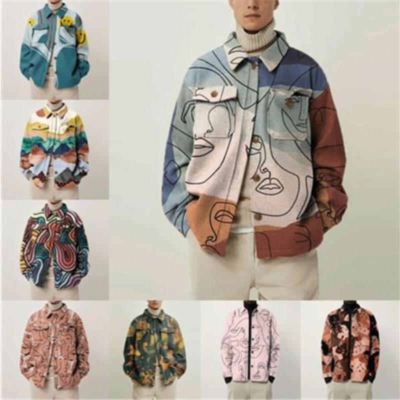 

Jacket Men's jackets printed young and middle-aged mens autumn new fashion short jacket casual street style coat Mnvmq