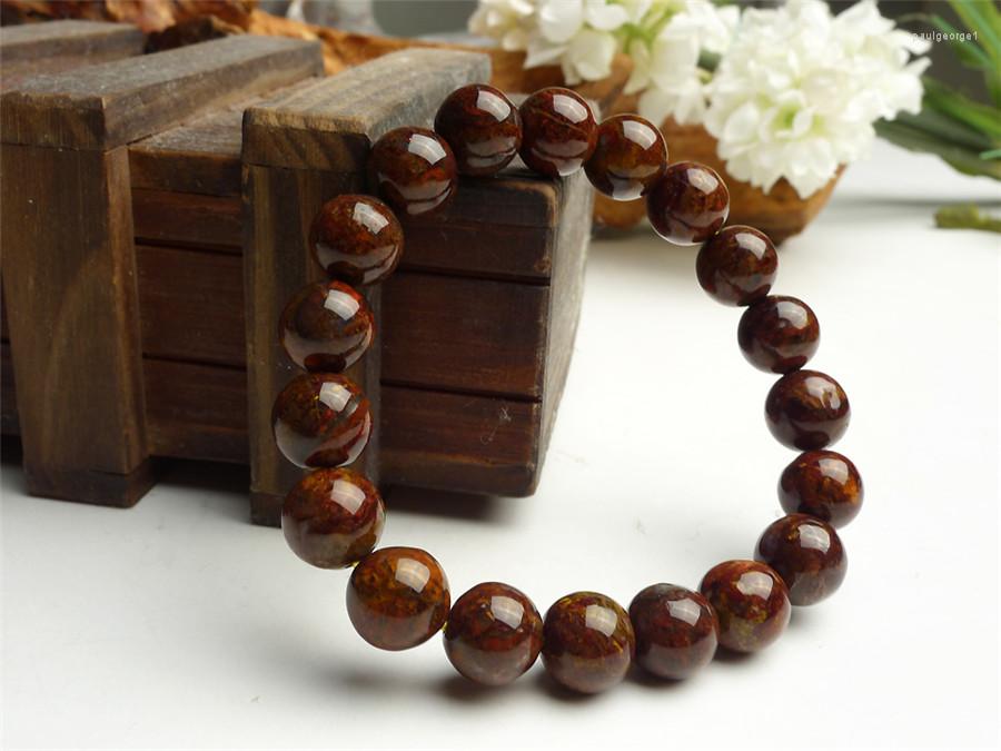 

Strand Natural Genuine Yellow Brown Pietersite Stretch Bracelets 10mm Crystal Round Bead Power Bracelet