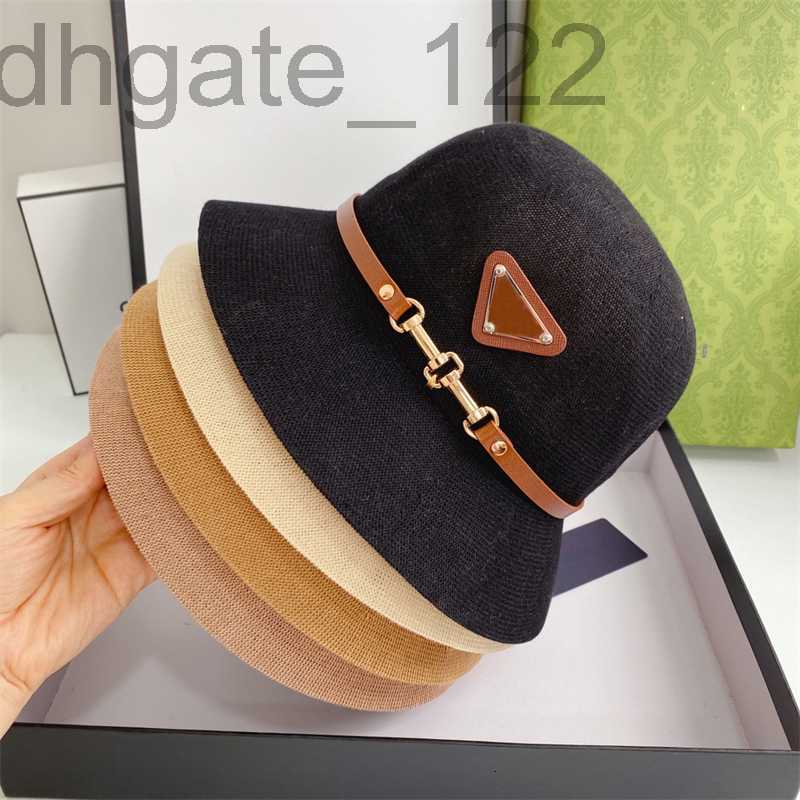 

Designer Straw Hats Summer Fashion Small Top Bucket Womens Cap Chain Buckle Ice Silk Linen Design High Quality Mens Baseball I0NM, Pink
