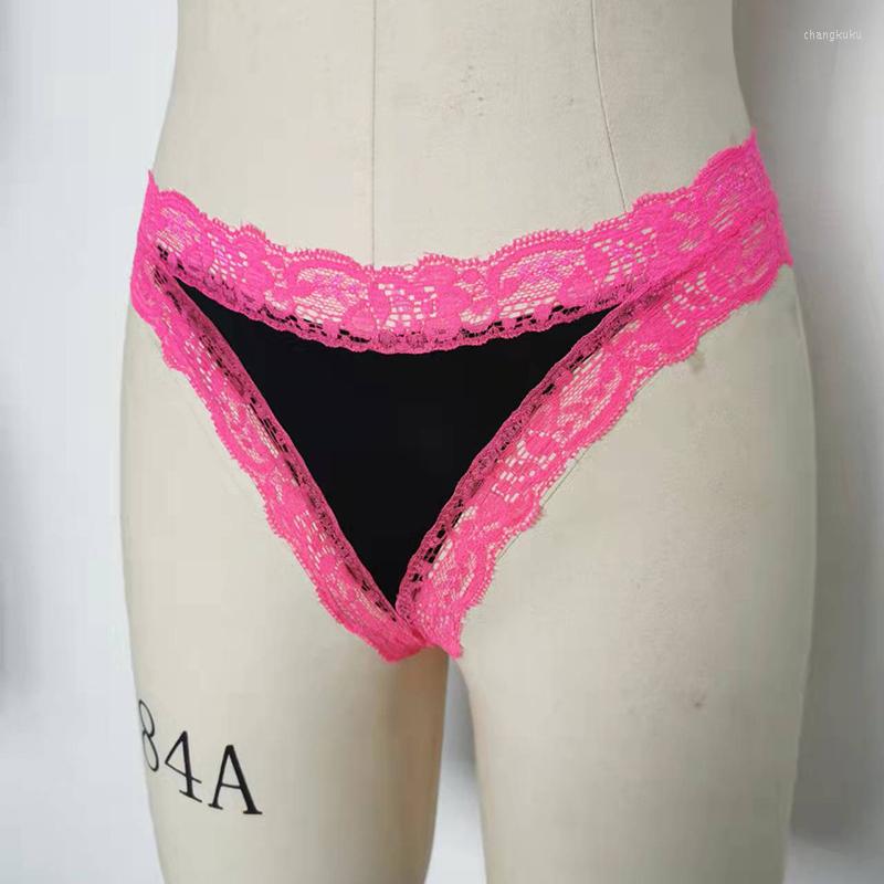 

Women's Panties 2pc/lot Plus Size Wholesale Women Gril Low Rise Lace Floral Crotchless G String Thongs T Back Underwear Briefs, Black red