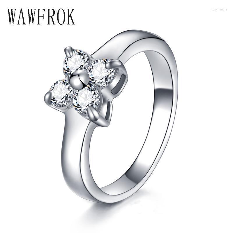 

Wedding Rings Womens Engagement Ring Top Quality Elegant Silver Color Cubic Zirconia For Women Stainless Steel JewelryWedding Toby22