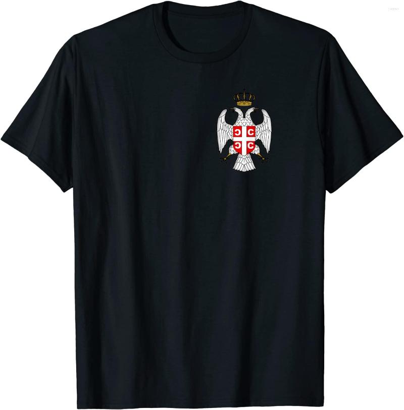 

Men's T Shirts Serbian Double Headed Eagle Coat Of Arms Men T-Shirt Short Sleeve Casual Cotton O-Neck Summer Harajuku Shirt, Black