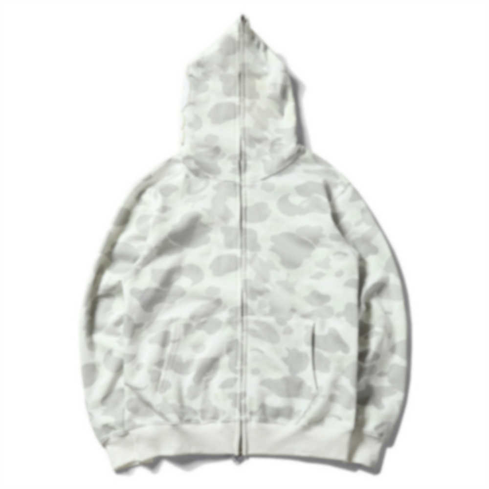 

Mens hoodie designer zipper hoodie new fashion shark clothing camouflage printing men and women lovers can match 3D printing zippers to the end