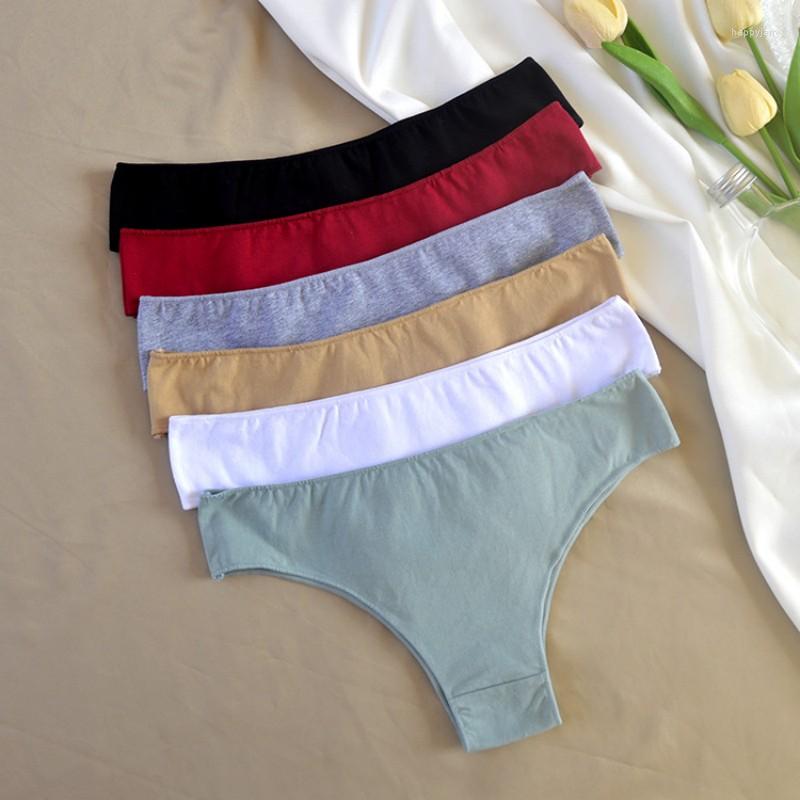 

Women's Panties Cotton Women Sexy Low Waist G-String Brazilian Underwear Female Underpants M-XL Lady Bikini Panty, Apricot