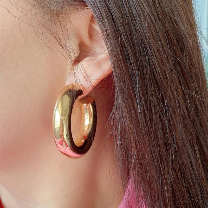 

Hoop Earrings Bohemia Gold Color 11mm Thickness 45mm Outer Diameter For Women Girl Elegant Gorgeous Classic Modern Jewelry