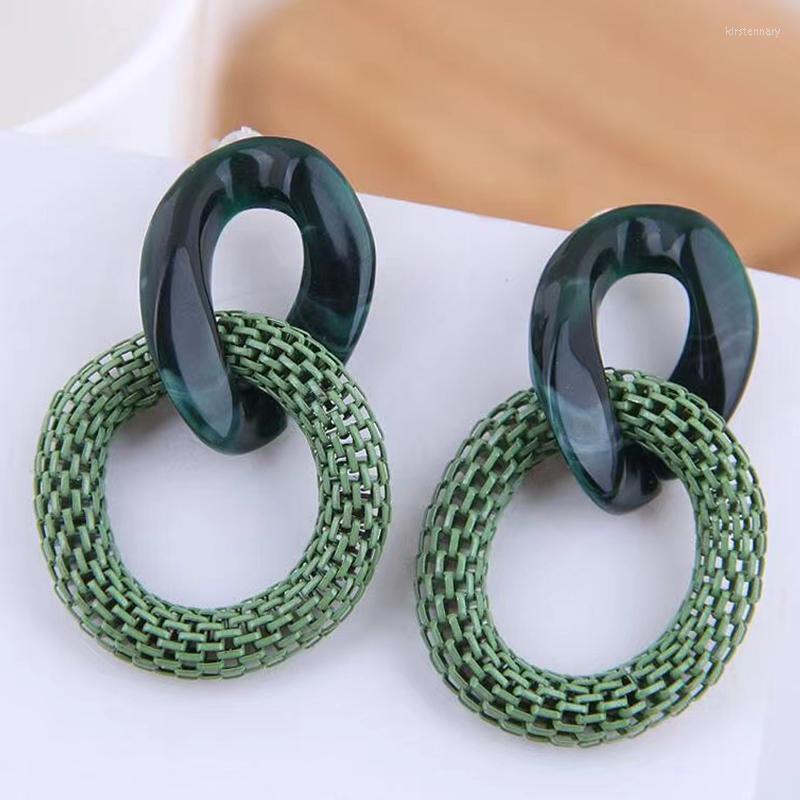 

Dangle Earrings & Chandelier Voikukka Jewelry Acrylic Chain Drop Color For Women Mesh Design Korean Accessories WholesaleDangle DangleDangle