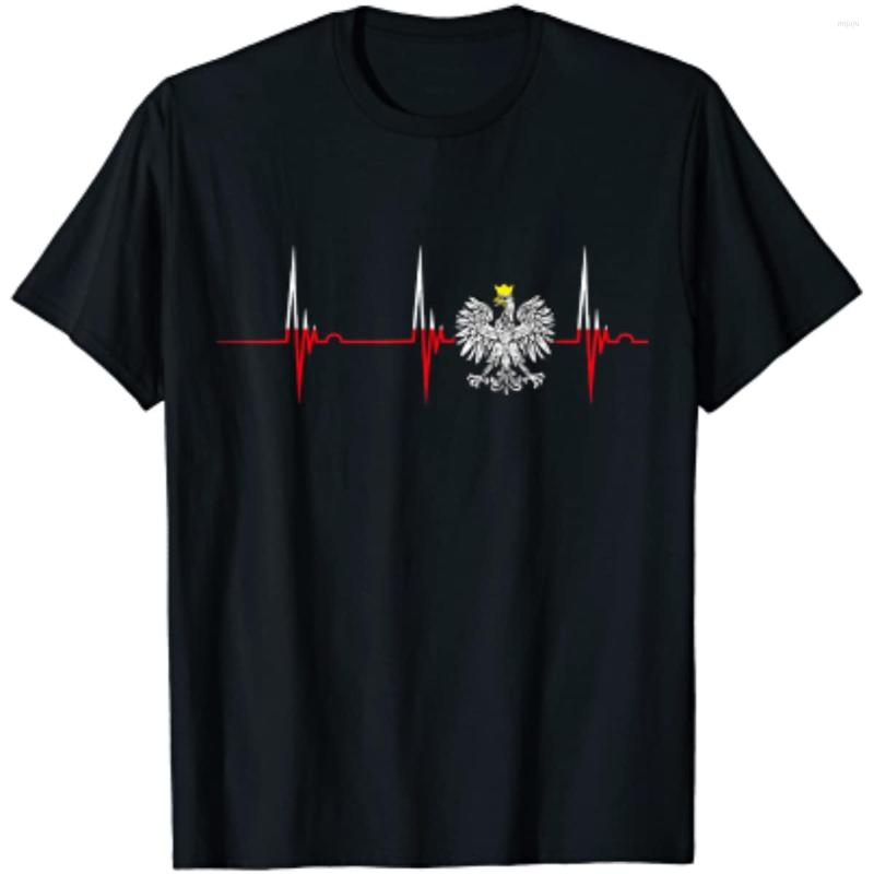 

Men' T Shirts Polska Eagle Polish Heartbeat Men T-Shirt Short Sleeve Casual Cotton O-Neck Clothing Size -3XL, Black