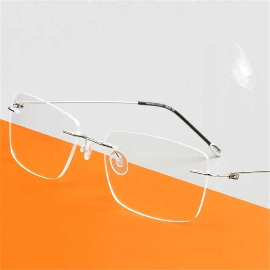 

Prescription Eye Frames Women Fashion with Clear Lenses Rimless Eyeglasses for Computer Mens Glasses