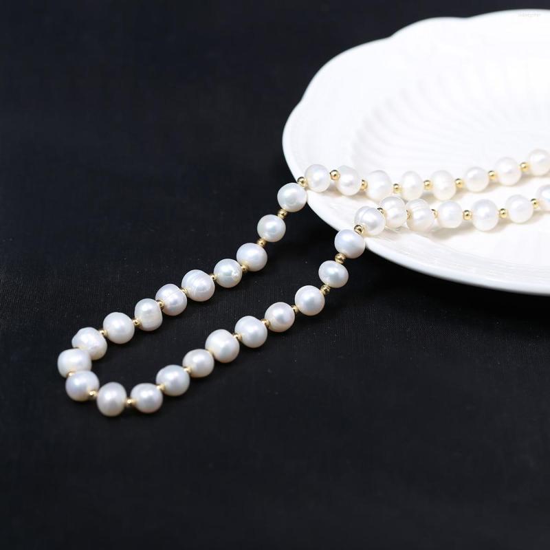 

Chains Natural Fresh Water Pearl Necklace Subcircular For Jewelry Making DIY Women Party Banquet Gift