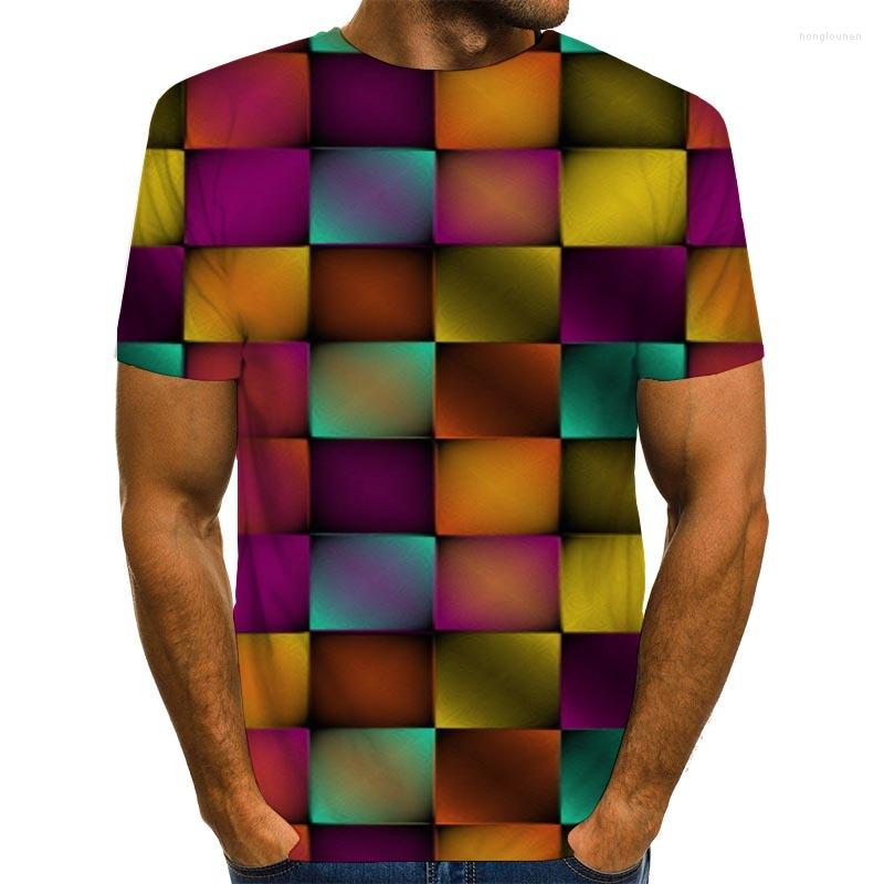 

Men's T Shirts UNEY Square Shirt US Size 3D Print Tee Rainbow Graphic Short Sleeve Unisex Plus La Top Tees