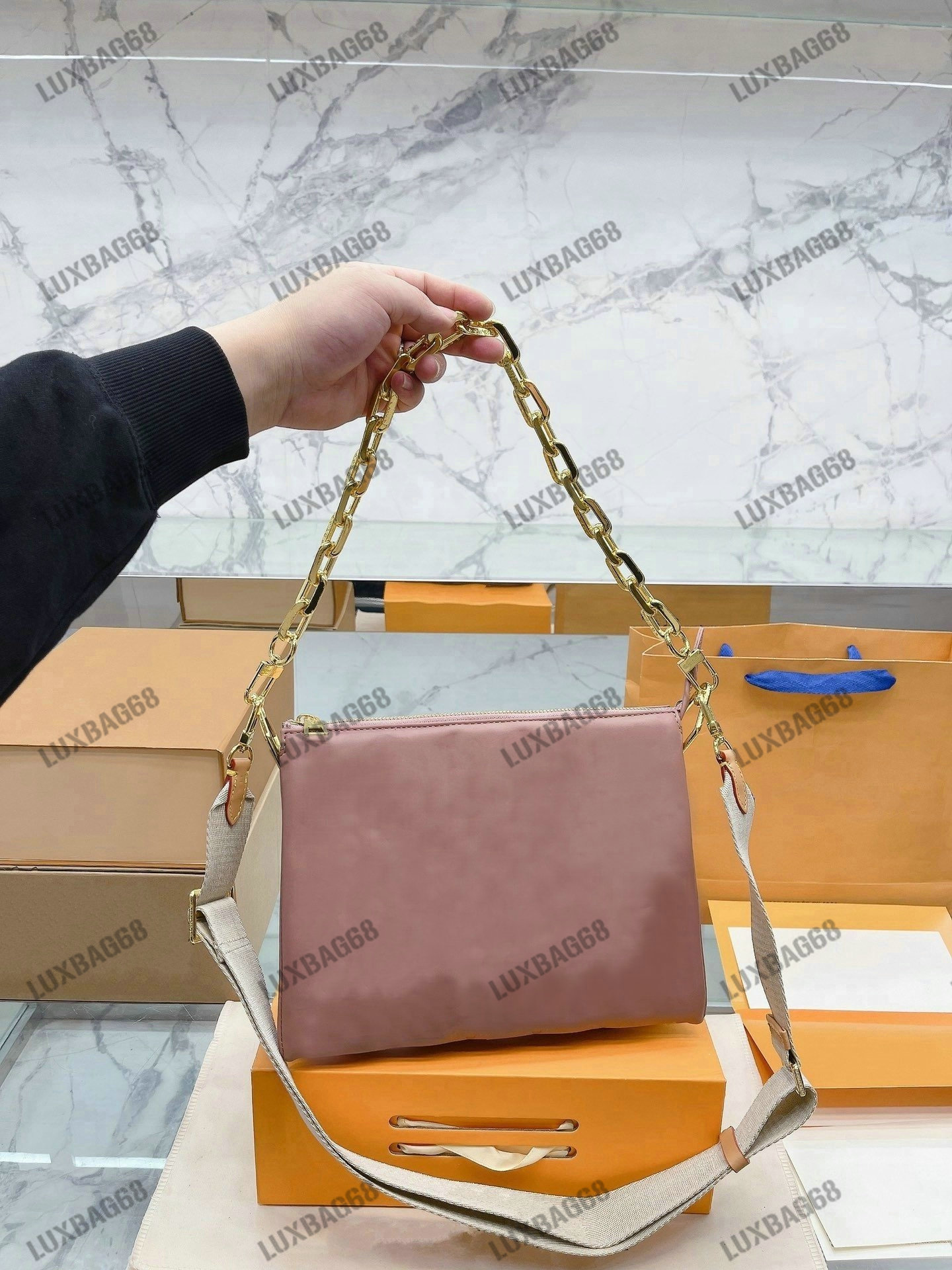 

Coussin PM handbag Women Designer Bag Sliver Golden Chain Baguette Monograms Embossed puffy Letter Flower Versatility Pillow Crossbody Luxurys Shoulder Bags, #5