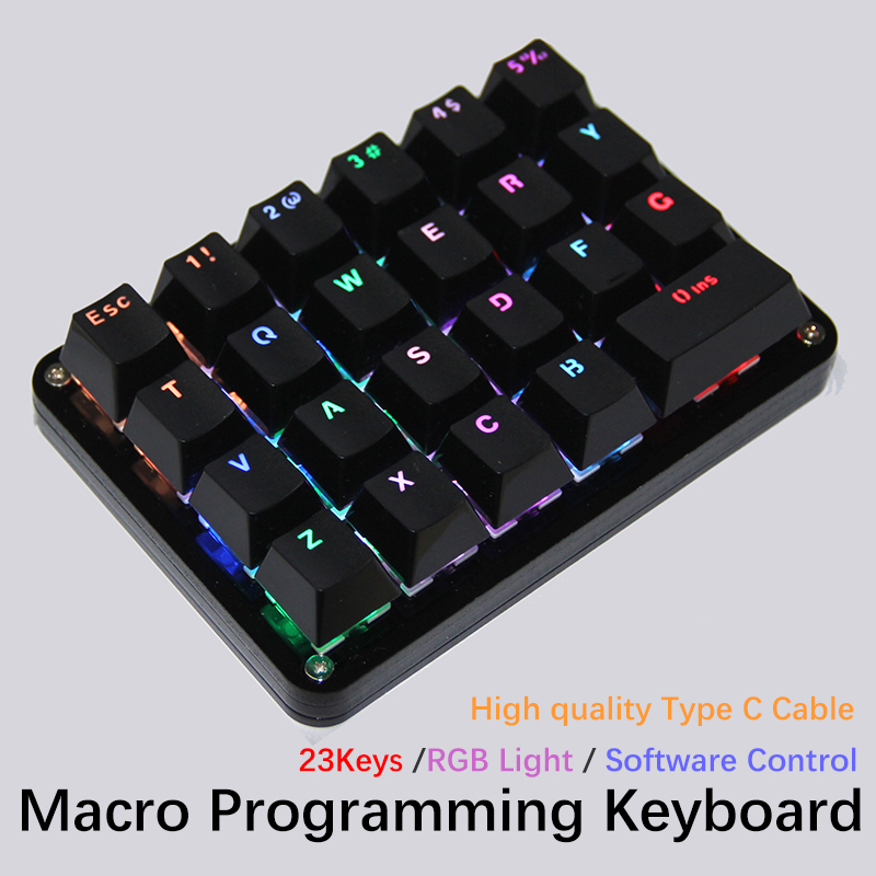 Gateron Cherry Switch 23 Key Macro Keyboard Programming Mechanical Keyboard RGB Backlight Programmable Gaming Laptop MAC Windows-image-849924267
