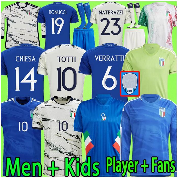 

2023 italy soccer jerseys Player version maglie da calcio Long Sleeve TOTTI CHIESA Training suit Italia 23 24 goalkeeper football Shirt T Men set kids kit uniform 2024