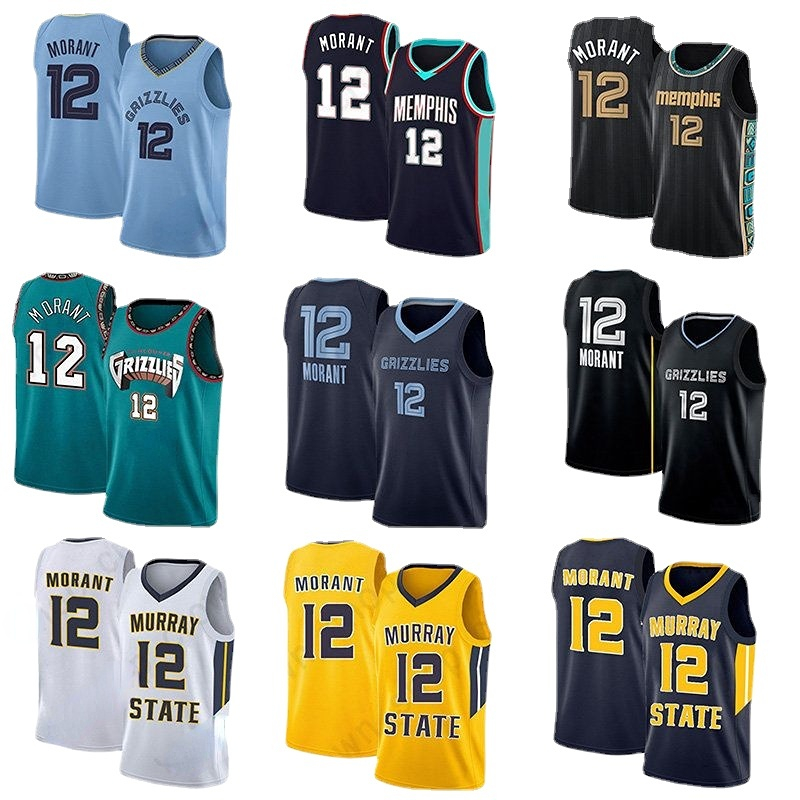 

2022/23 Jersey Ja Morant Navy 12 Men Memphi Memphis''Grizzlies''Men kids Jerseys NCAA Light Blue Shirt z1, Kids(hui xiong)